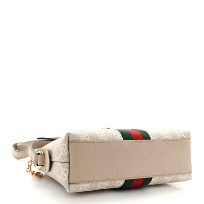 Gucci GG Supreme Monogram Textured Dollar Calfskin Web Small Ophidia Dome Shoulder Beige Mystic White Oatmeal 4 of 11