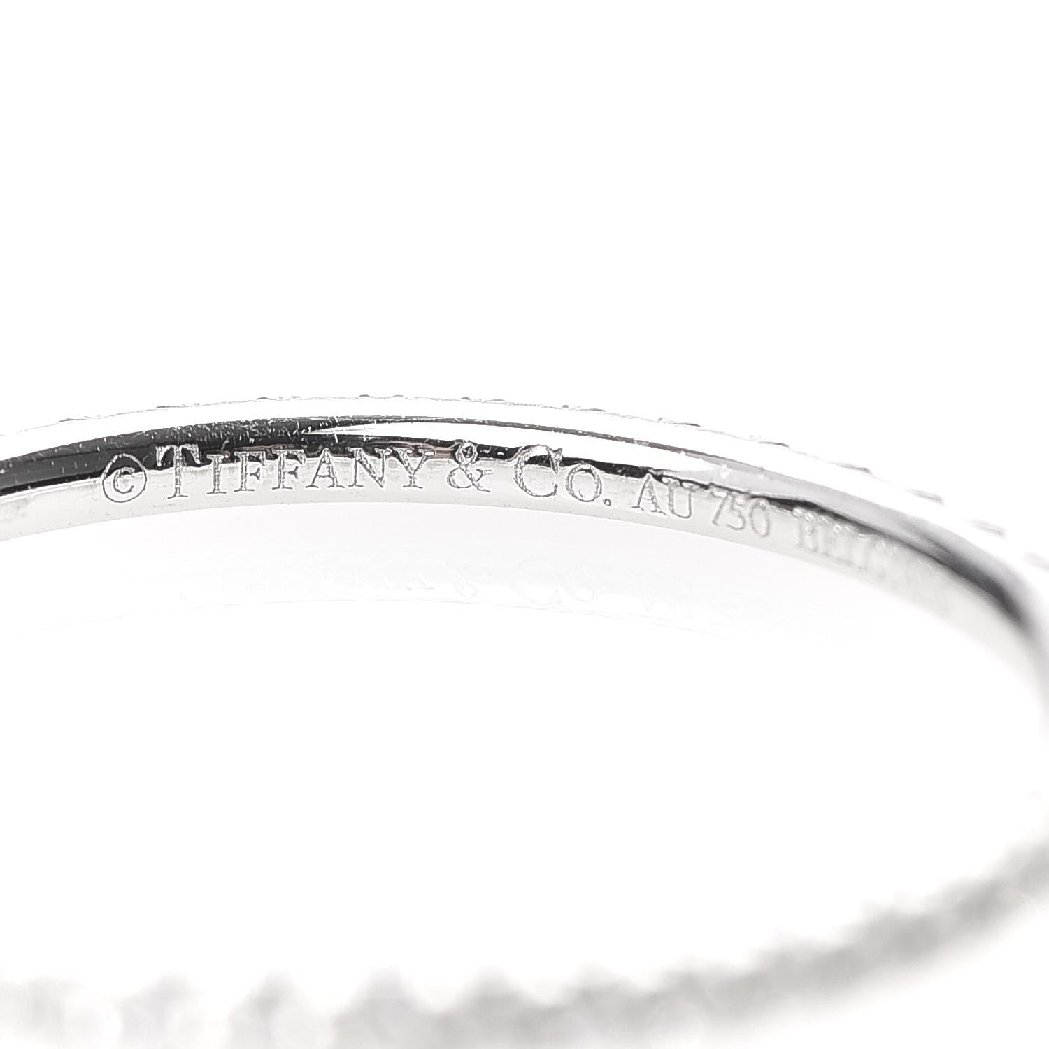 Tiffany 18K White Gold Diamond Metro Band Ring 57 8 4 of 5
