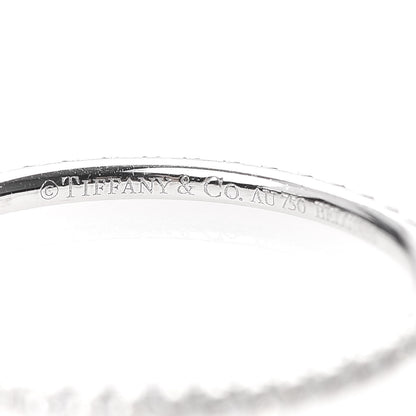 Tiffany 18K White Gold Diamond Metro Band Ring 57 8 4 of 5