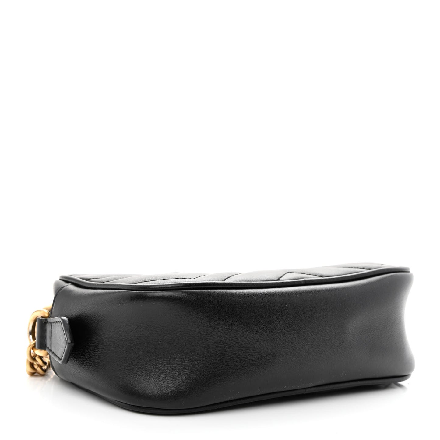 Calfskin Matelasse Mini GG Marmont Chain Shoulder Bag Black