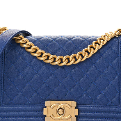 Chanel Caviar Quilted Medium Boy Flap Blue 7 of 10