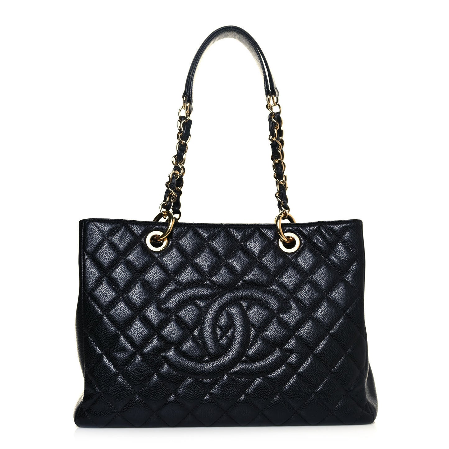 Caviar Quilted Grand Shopping Tote GST Black