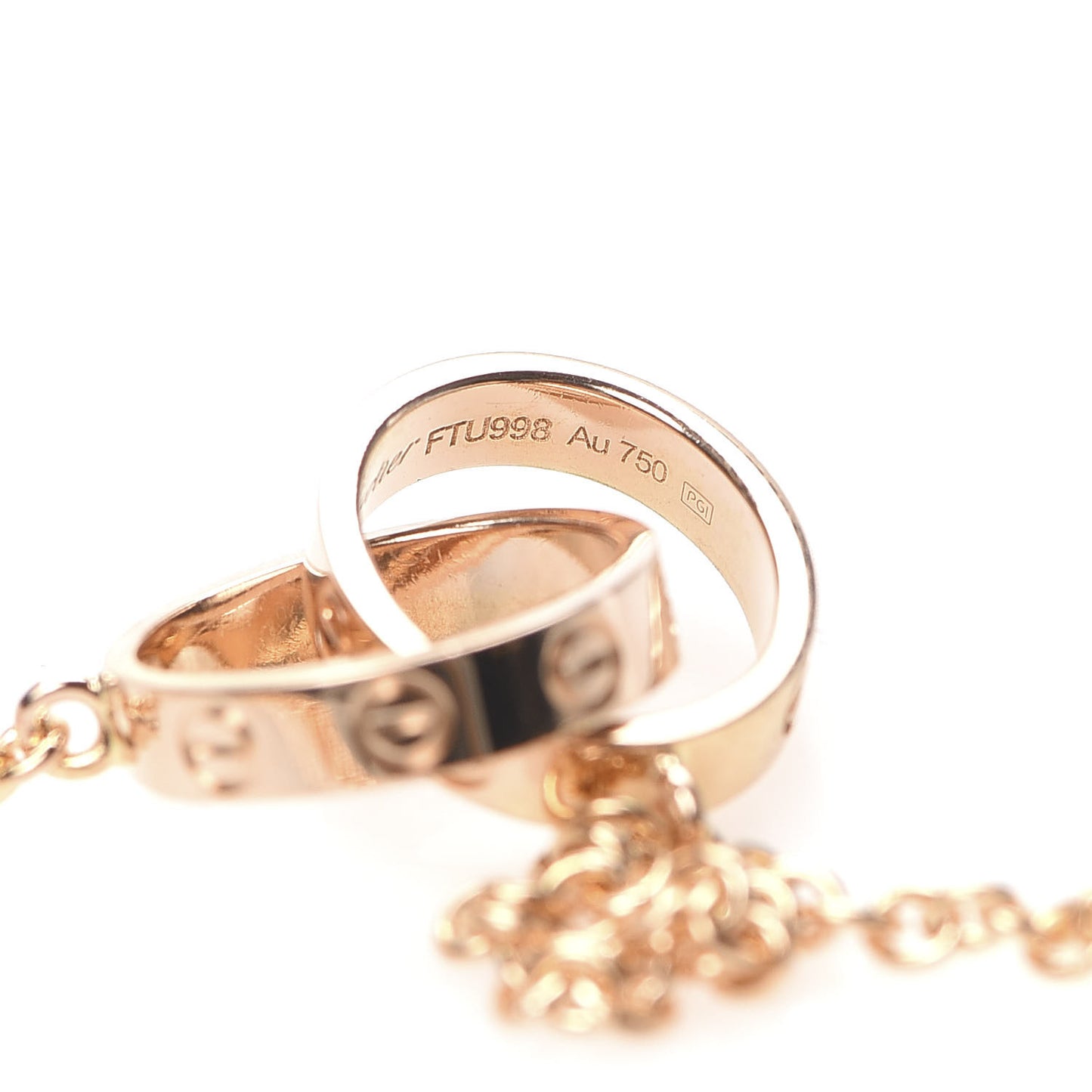 18K Pink Gold Interlocking LOVE Necklace