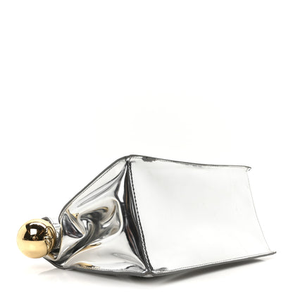 Jacquemus Metallic Patent Calfskin La Pochette Rond Carre Silver 4 of 9