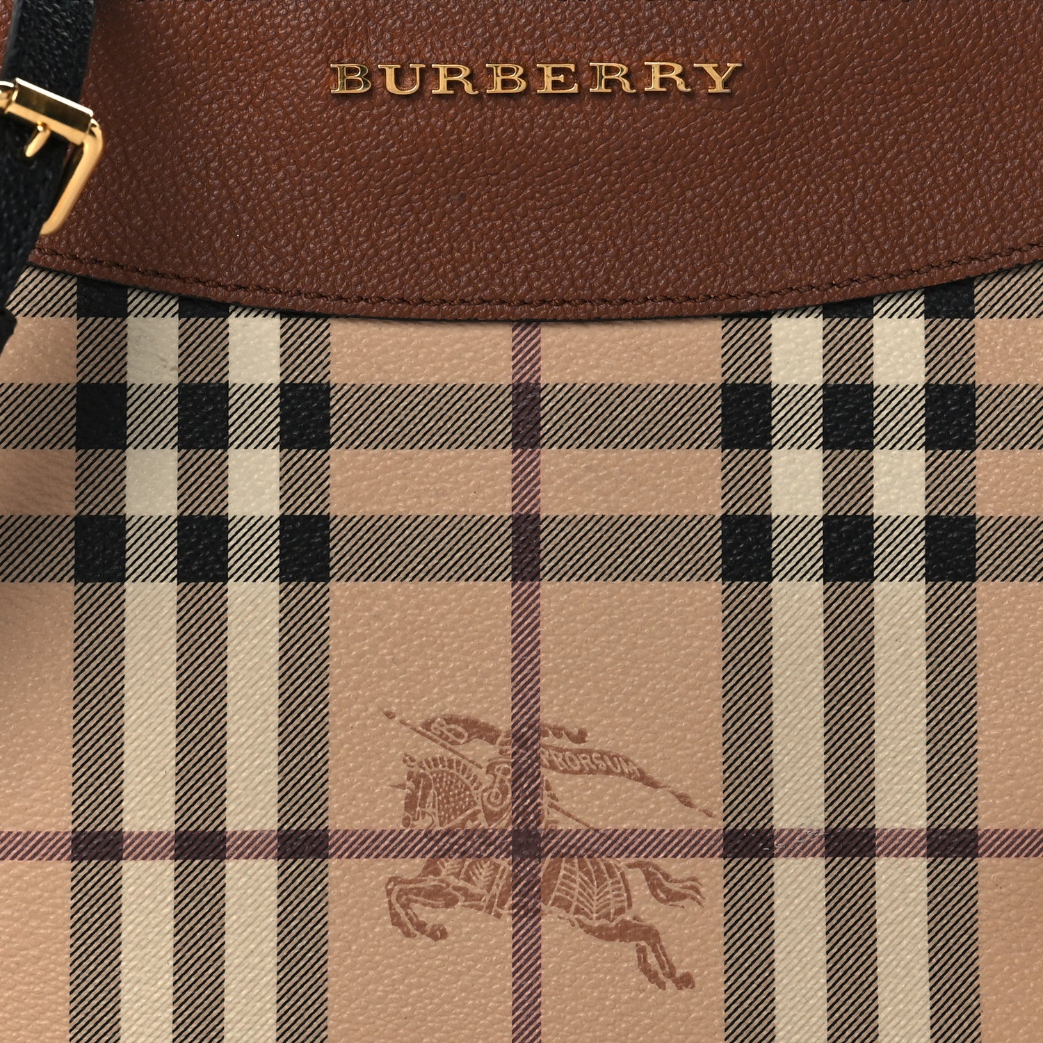 Burberry Haymarket Check Peyton Crossbody Clutch Bag Toffee 8 of 10