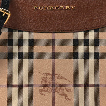 Burberry Haymarket Check Peyton Crossbody Clutch Bag Toffee 8 of 10