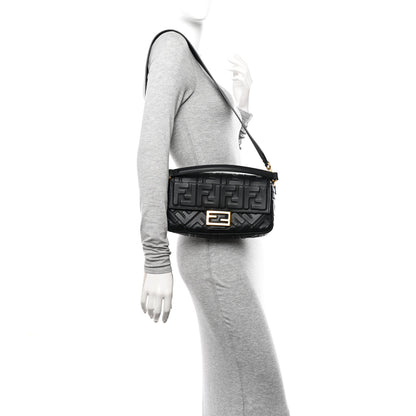 Fendi Nappa FF 1974 Embossed Baguette Black 2 of 10