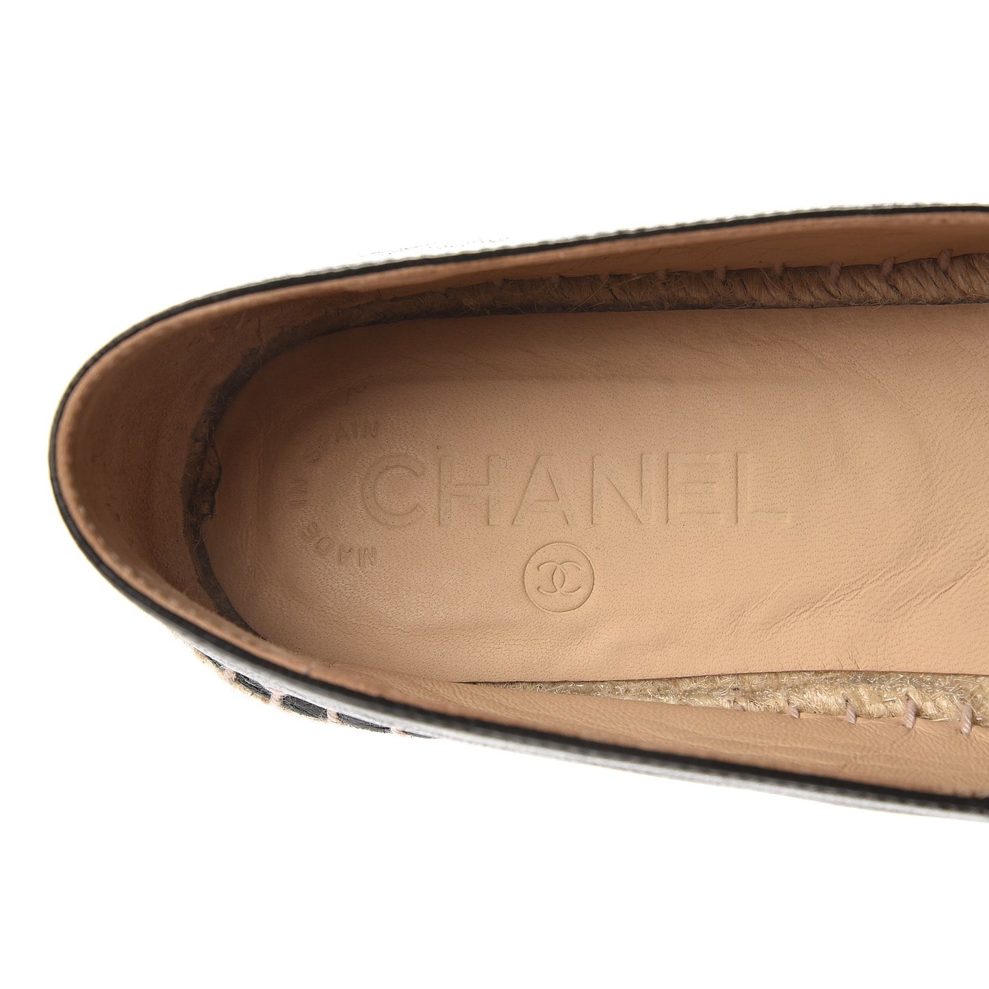 Lambskin Camellia CC Stud Espadrilles 39 Black