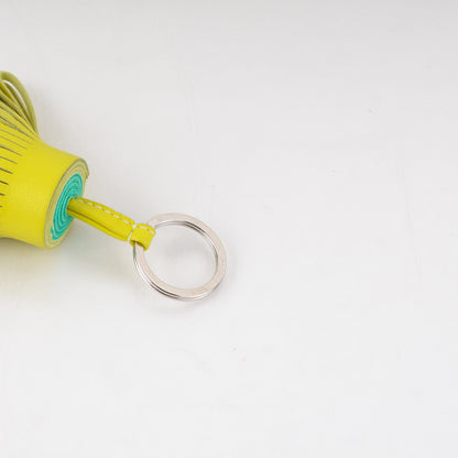 Hermes Lambskin Bi-Color Carmen Tassel Key Holder Lime Menthe 3 of 5