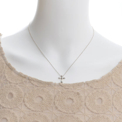 Tiffany Sterling Silver 12mm Elsa Peretti Cross Pendant Necklace 2 of 5