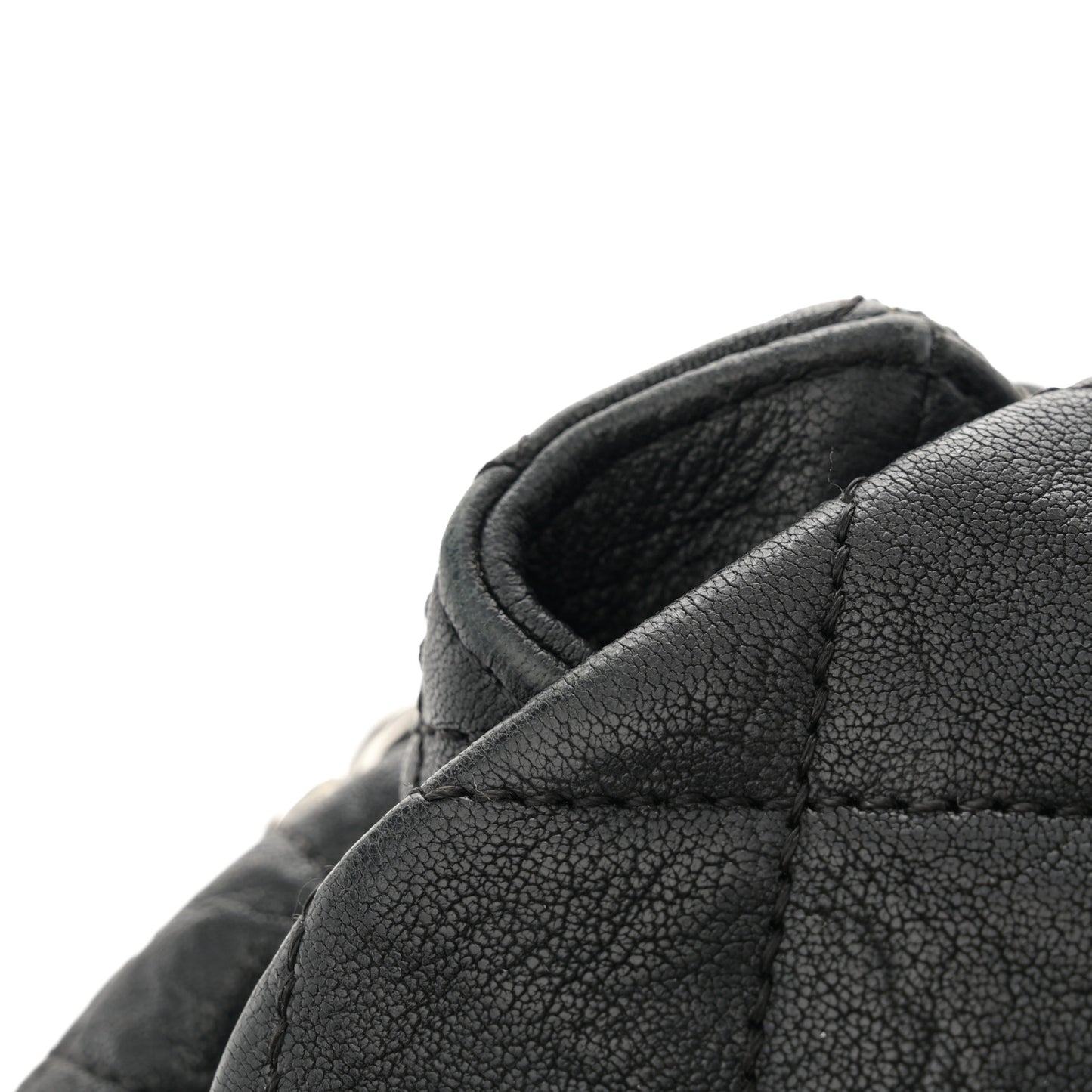 Washed Lambskin Quilted Mini Chain Around Flap Black