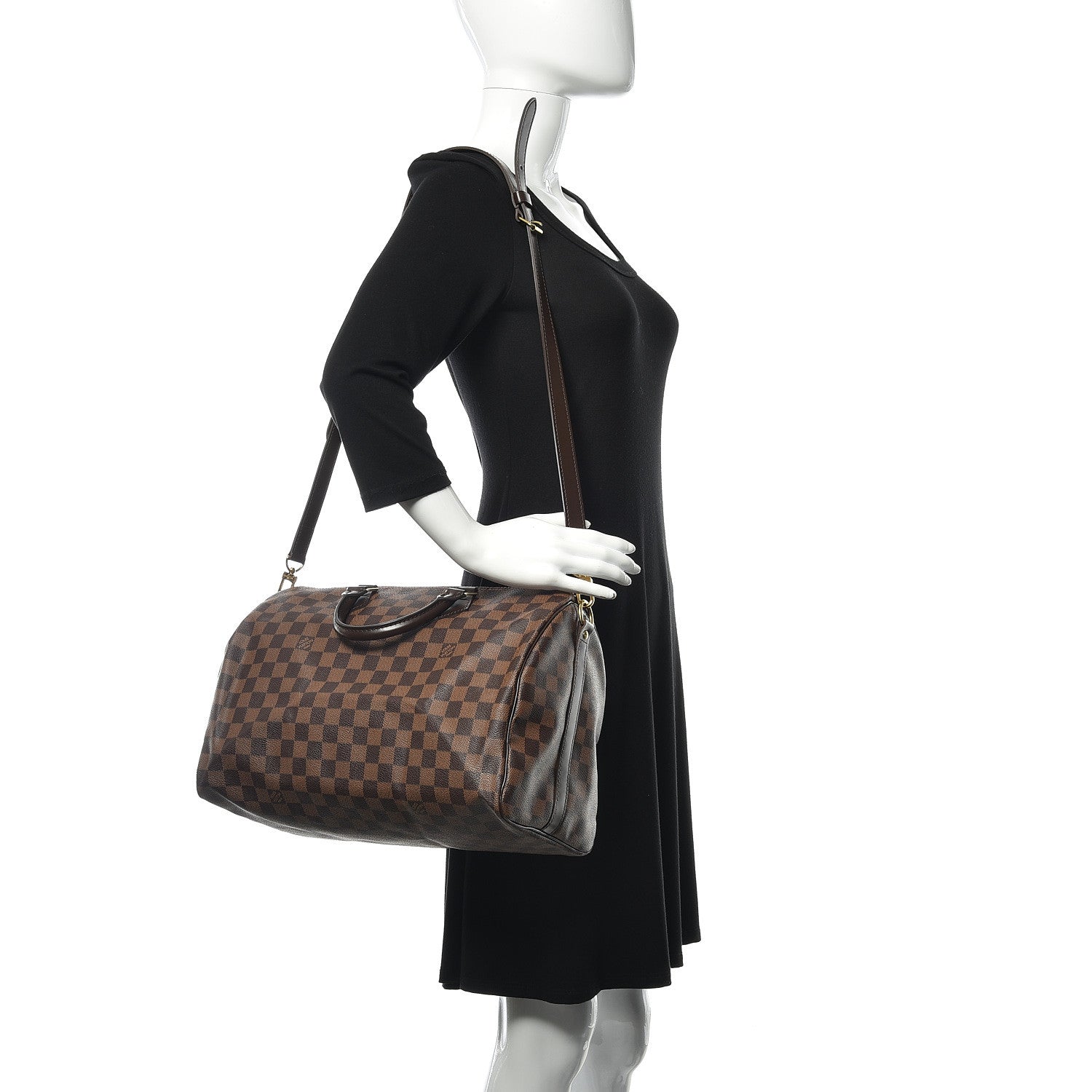 Louis Vuitton Damier Ebene Speedy Bandouliere 35 2 of 9