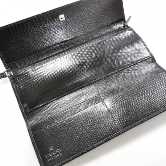 Lizard Long Clutch Wallet Black