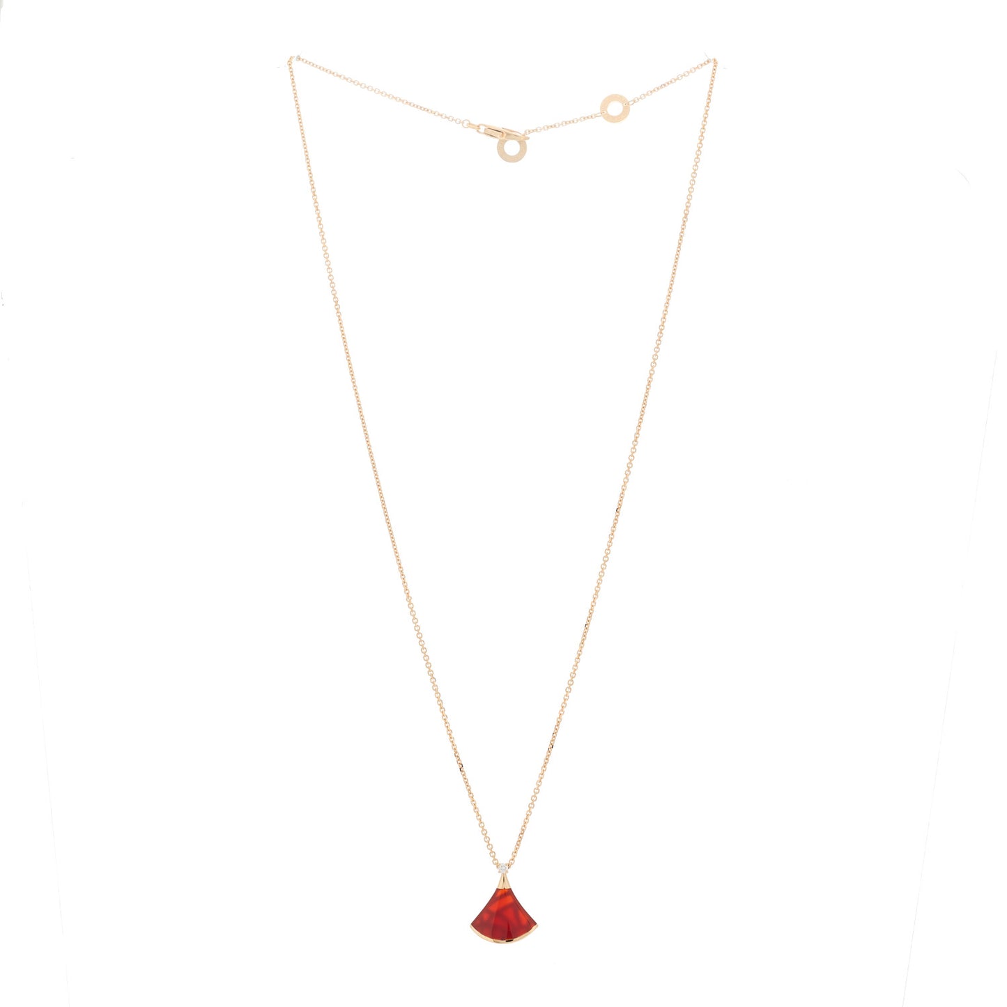 18K Rose Gold Diamond Carnelian Divas' Dream Pendant Necklace