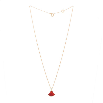 Bulgari 18K Rose Gold Diamond Carnelian Divas' Dream Pendant Necklace 3 of 7
