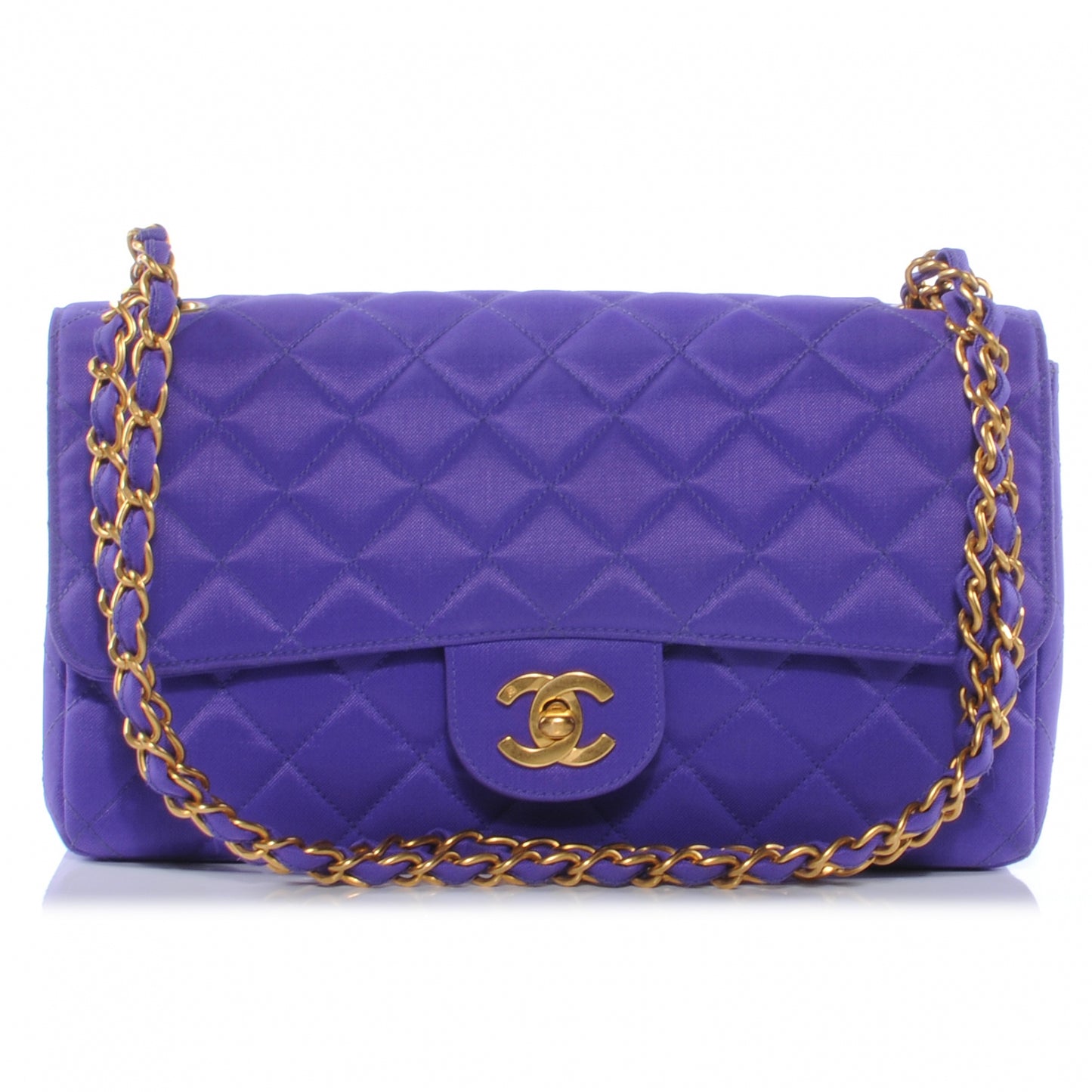 Nylon Quilted Medium Flap Purple