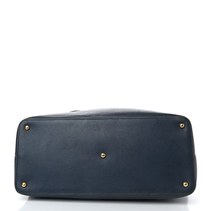Chanel Iridescent Caviar Quilted Globe Trotter Shopping Tote Navy Blue 12 of 25