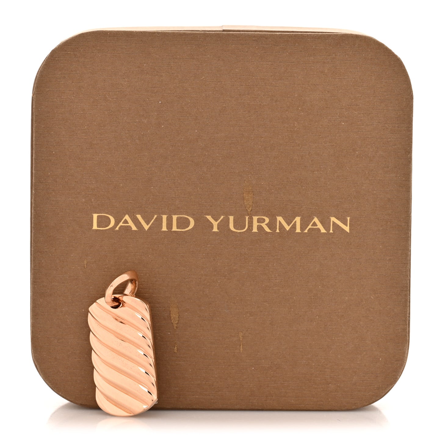 18K Rose Gold 27mm Chevron Dog Tag Pendant