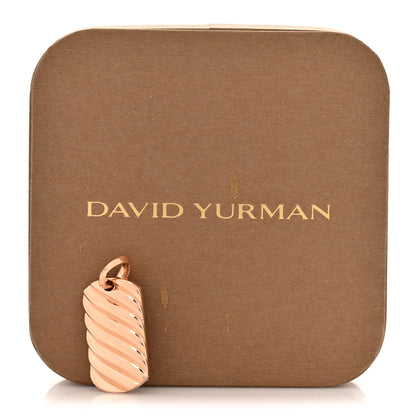 David Yurman 18K Rose Gold 27mm Chevron Dog Tag Pendant 4 of 4