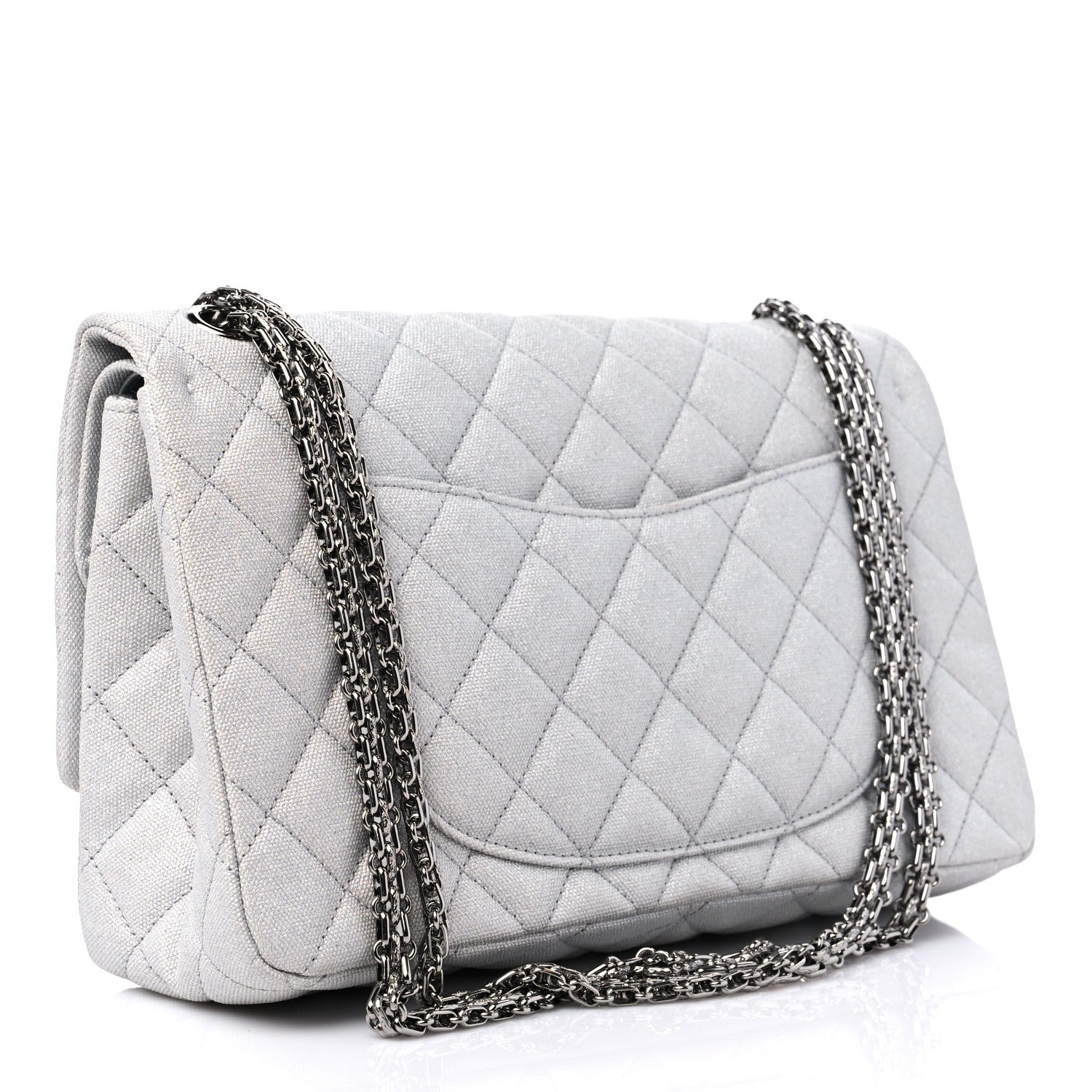 Chanel Metallic Canvas Space Charms 2.55 Reissue 226 Flap Silver 3 of 10