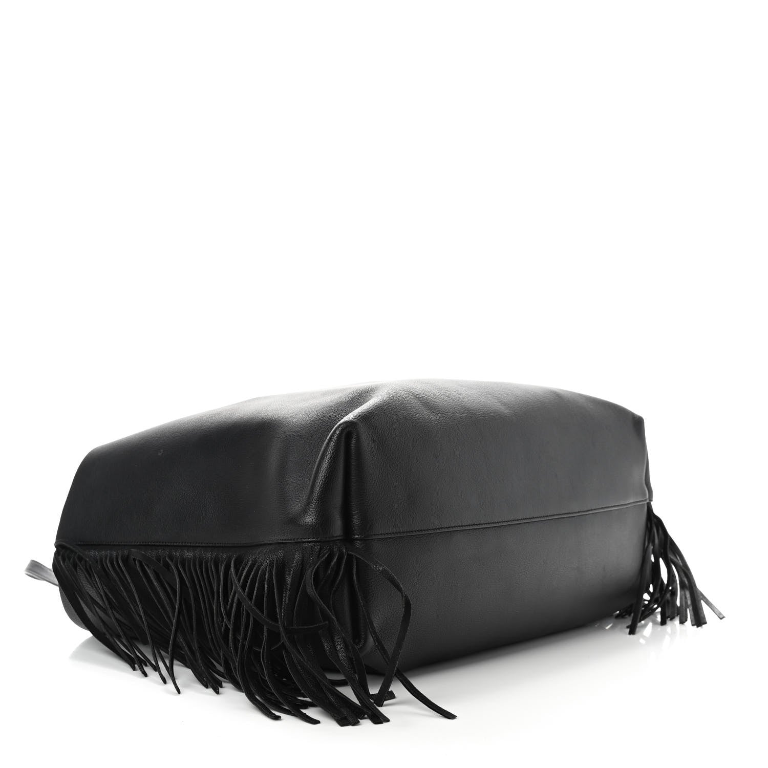 Saint Laurent Calfskin Large Fringe Shopping Tote Black 5 of 13