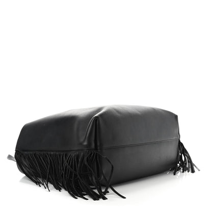 Saint Laurent Calfskin Large Fringe Shopping Tote Black 5 of 13