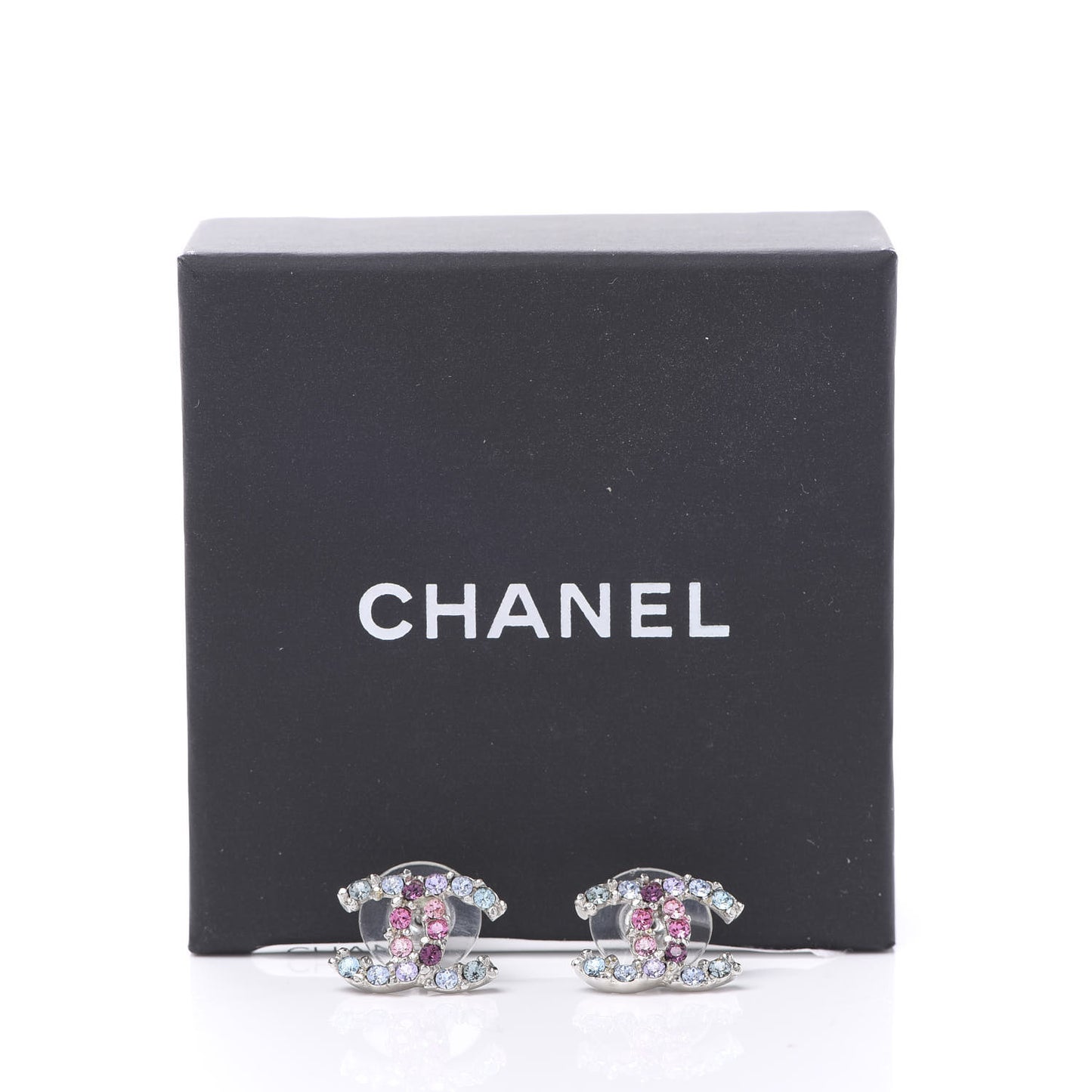 Crystal CC Earrings Silver Multicolor