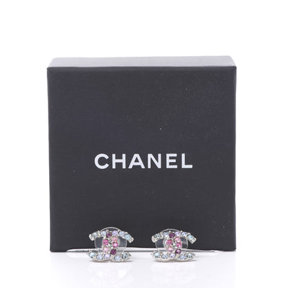 Chanel Crystal CC Earrings Silver Multicolor 5 of 5