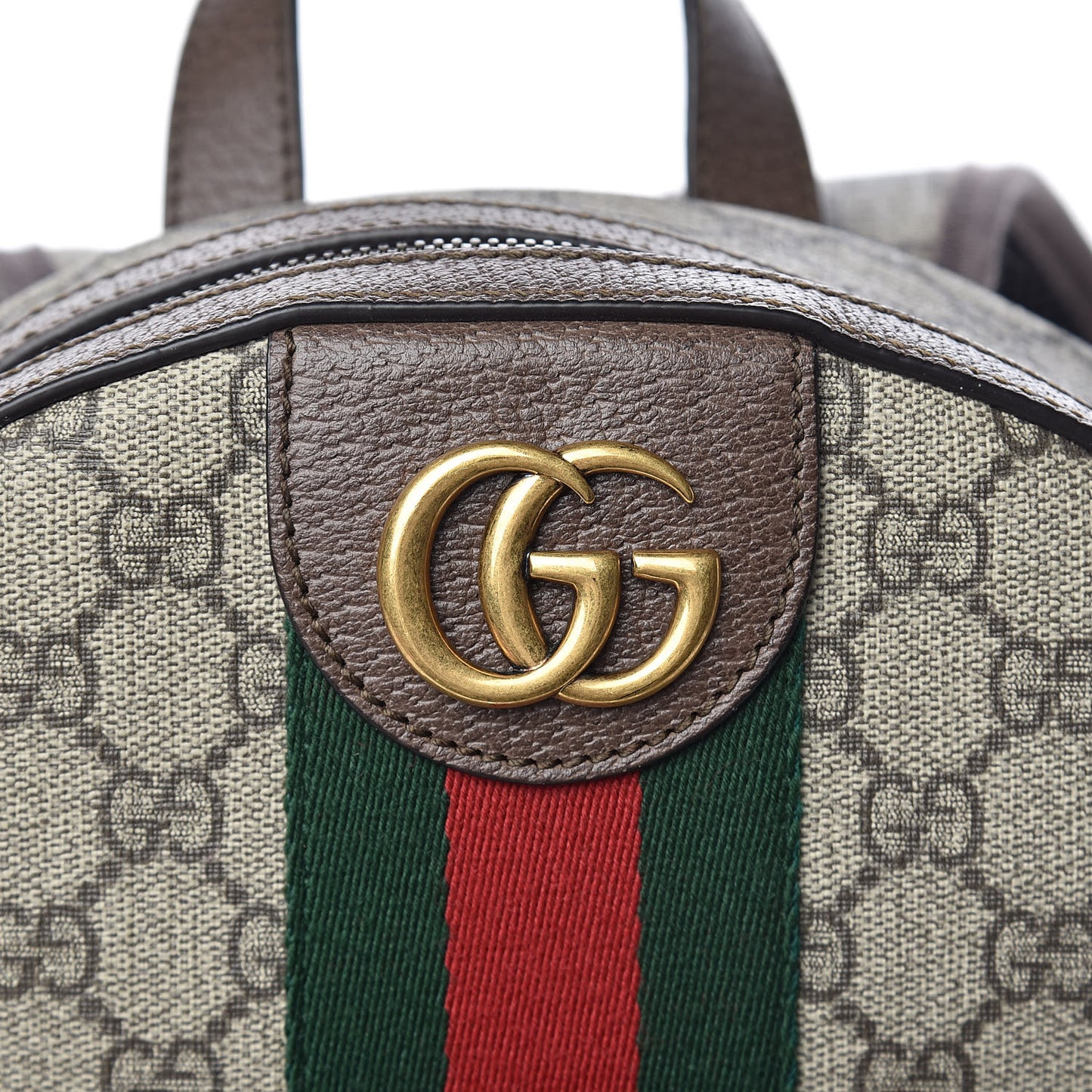 GG Supreme Monogram Calfskin Web Small Ophidia Day Backpack Beige Ebony New Acero