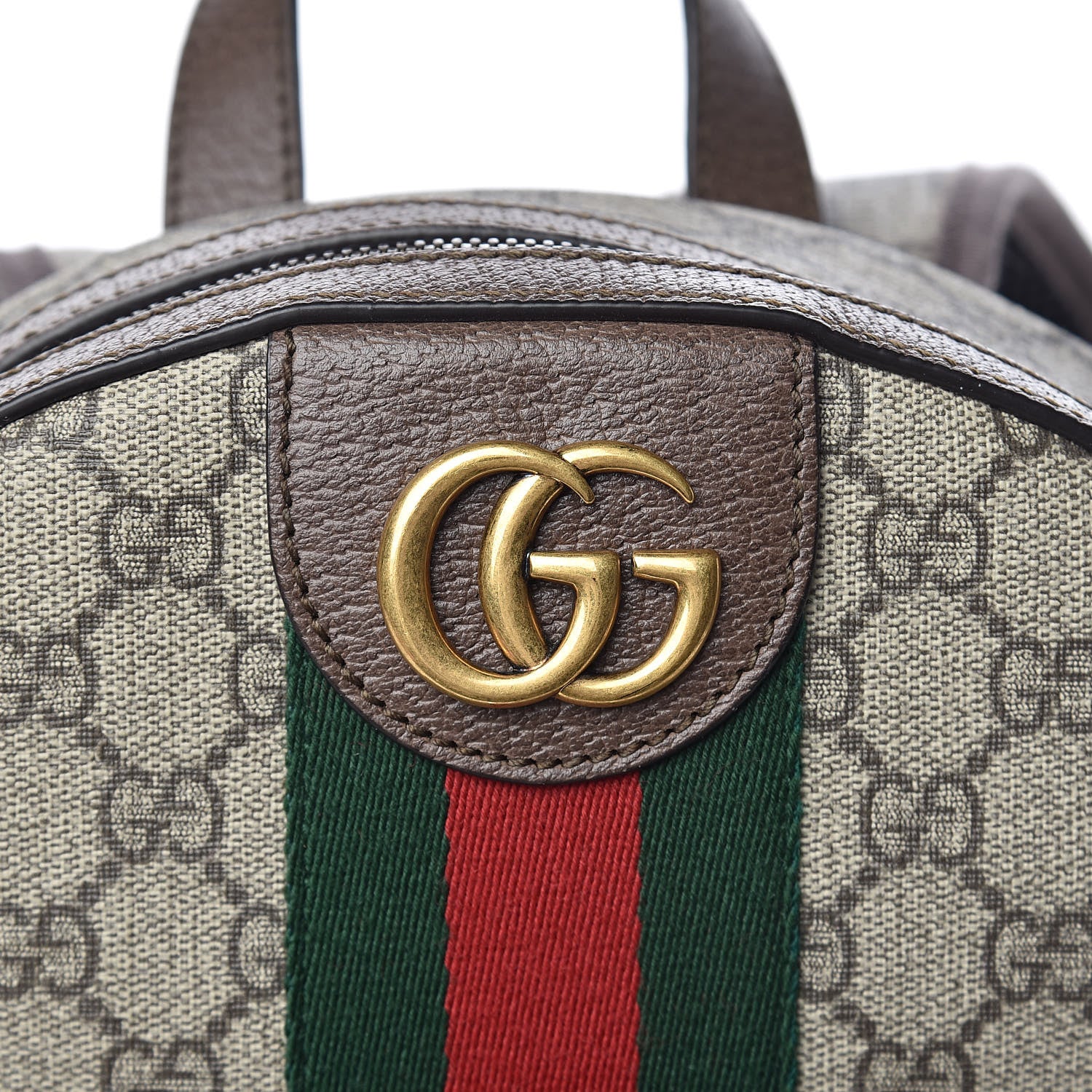 Gucci GG Supreme Monogram Calfskin Web Small Ophidia Day Backpack Beige Ebony New Acero 8 of 10