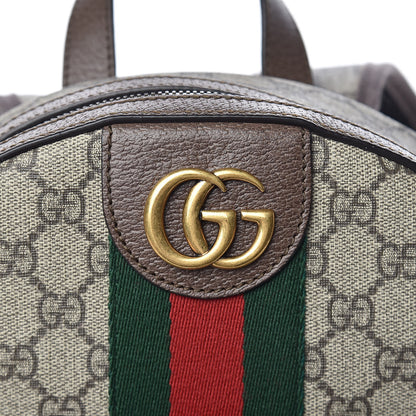 Gucci GG Supreme Monogram Calfskin Web Small Ophidia Day Backpack Beige Ebony New Acero 8 of 10