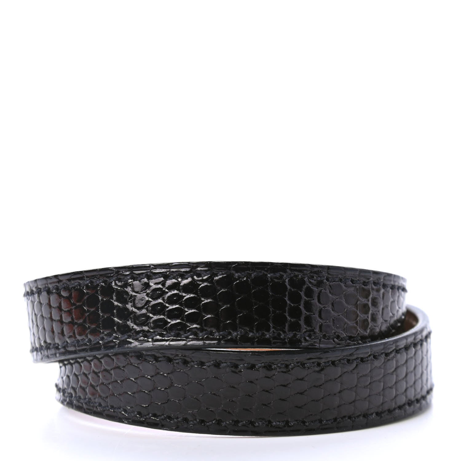 Hermes Lizard Kelly Double Tour Bracelet T3 Black 2 of 4