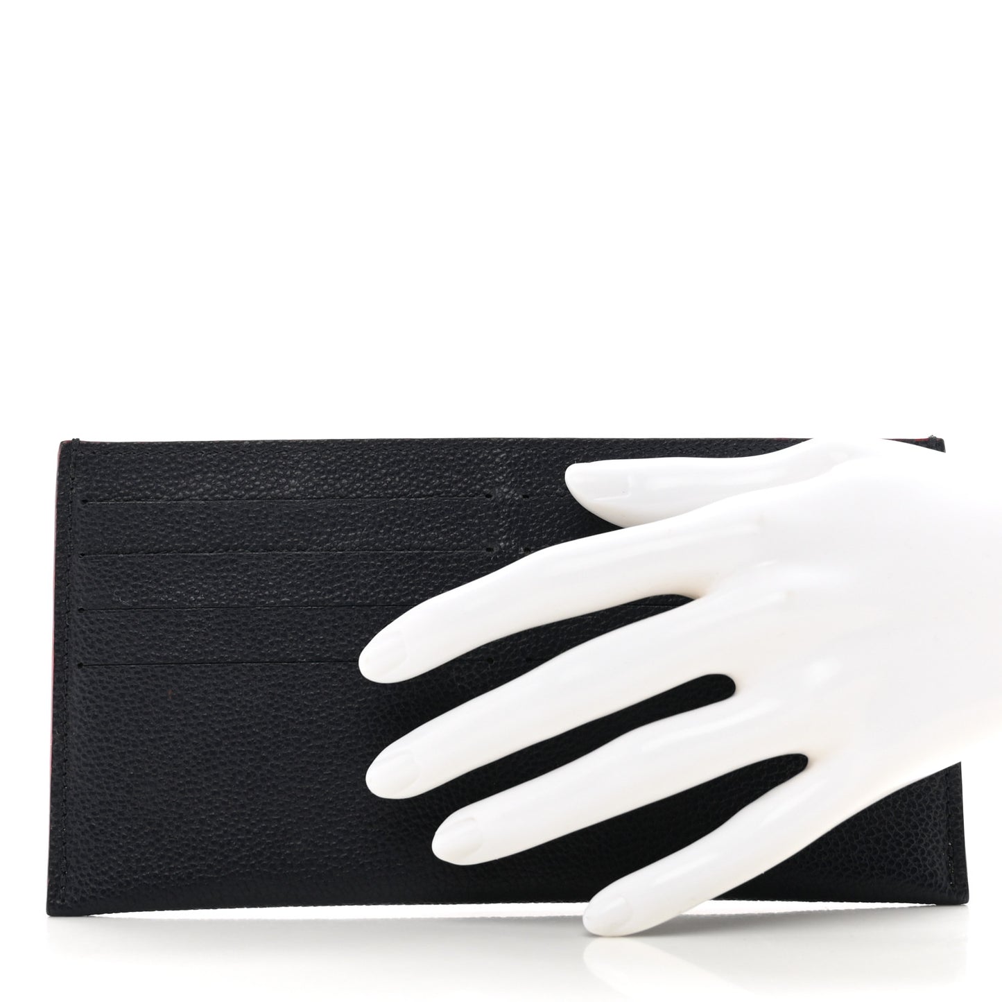 Calfskin Felicie Chain Wallet Card Holder Insert Marine Rouge