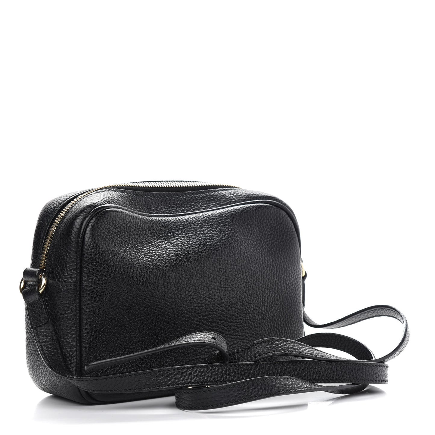 Pebbled Calfskin Small Soho Disco Bag Black