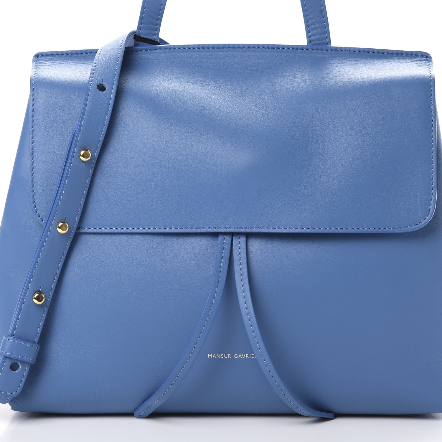 Mansur Gavriel Calfskin Mini Lady Bag Sea Blue 6 of 10