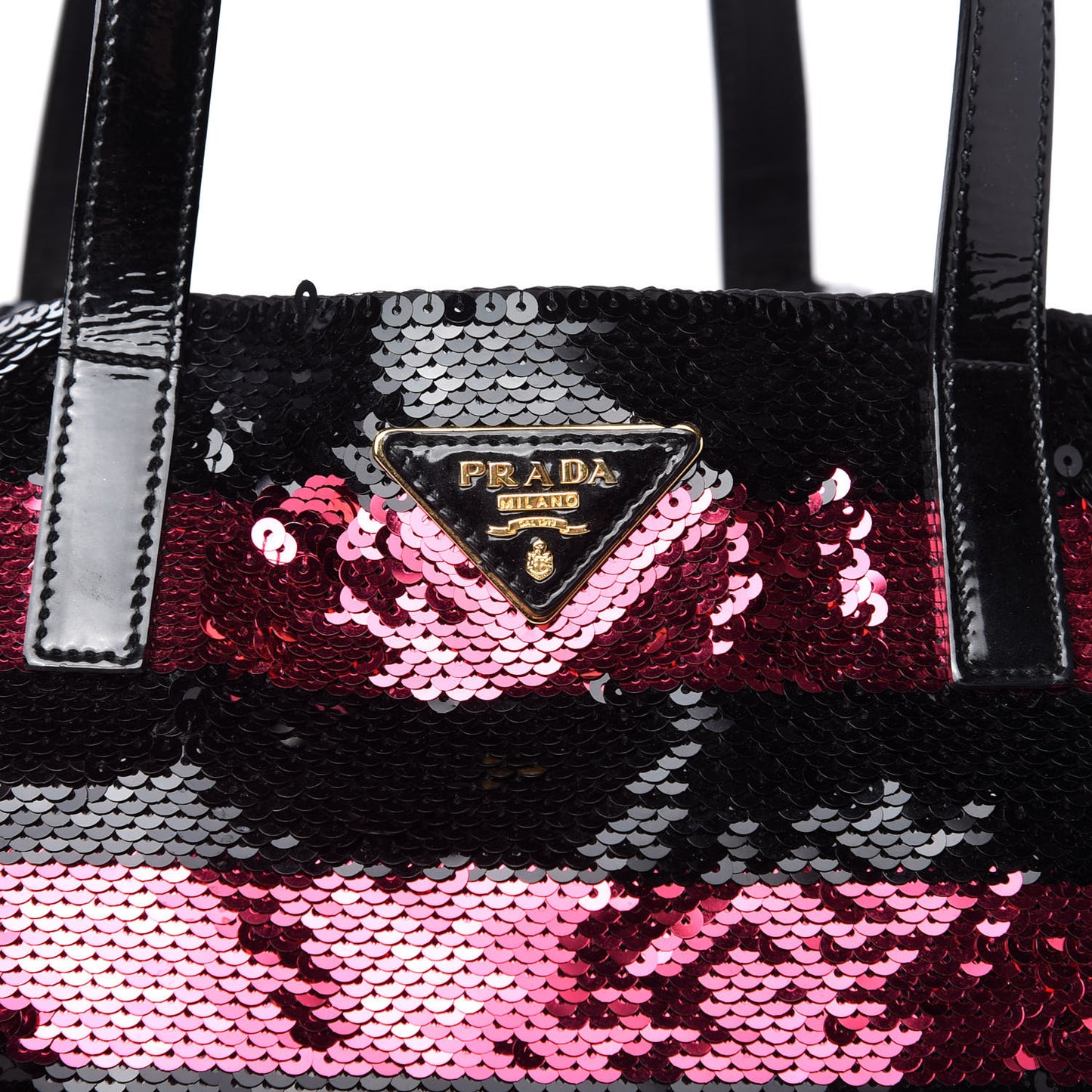 Paillettes Striped Tote Fuxia