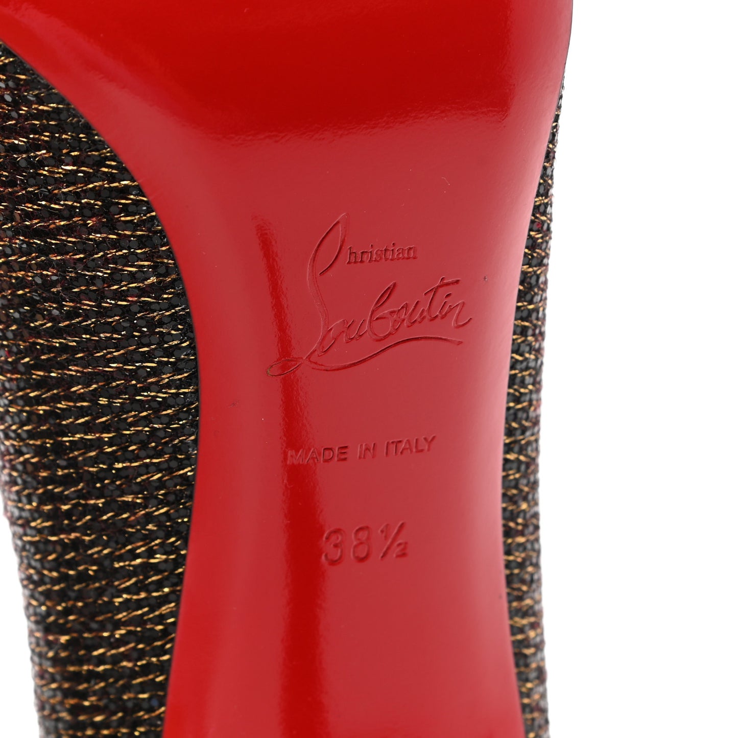 Glitter Pumps 38 Black Gold
