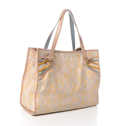 Fendi Zucchino Vitello Shopping Tote Beige Pastel Cipria 2 of 13