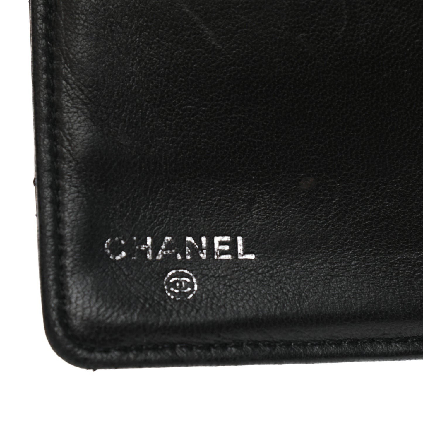 Patent Quilted Flap Wallet Black