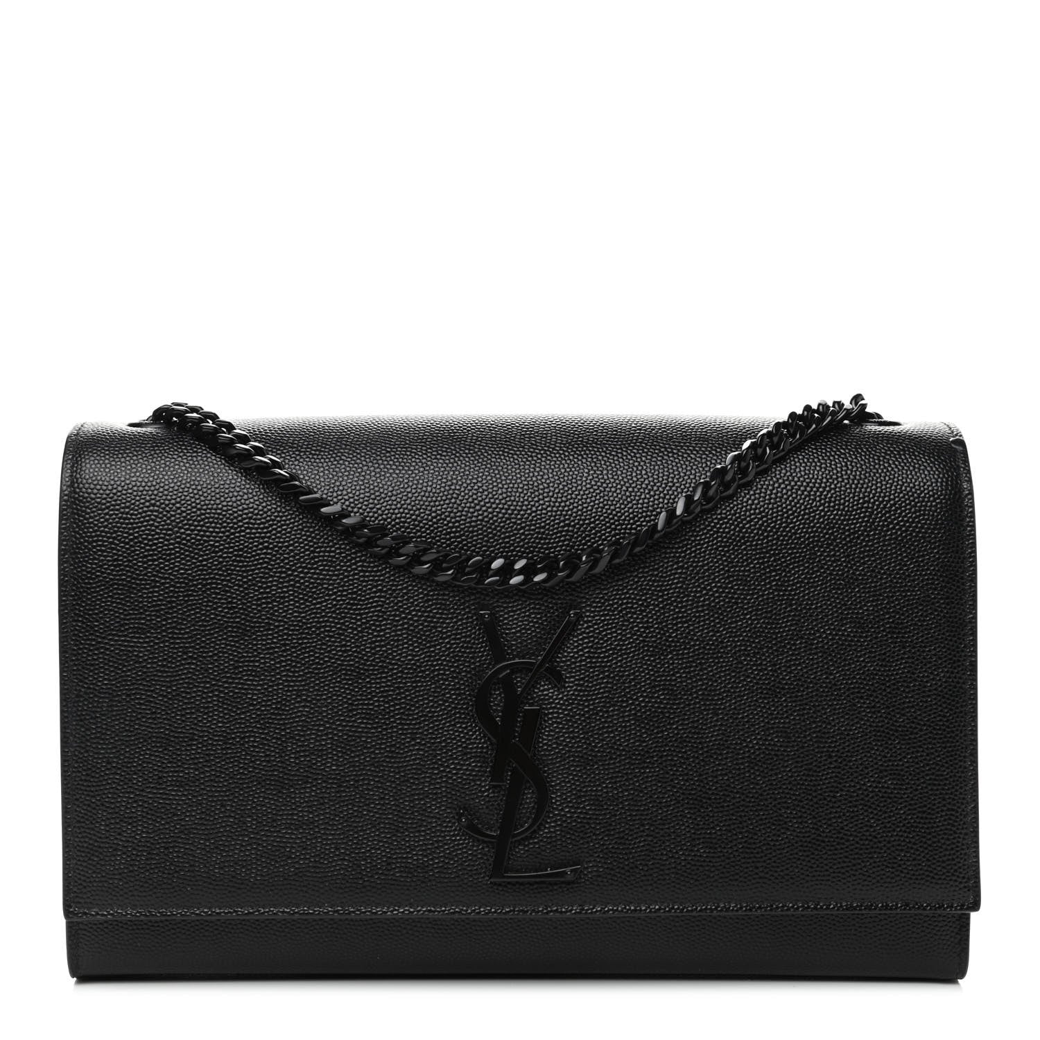 Saint Laurent Grain De Poudre Medium Classic Monogram Kate Satchel Black 1 of 4