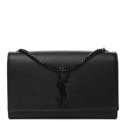 Saint Laurent Grain De Poudre Medium Classic Monogram Kate Satchel Black 1 of 4