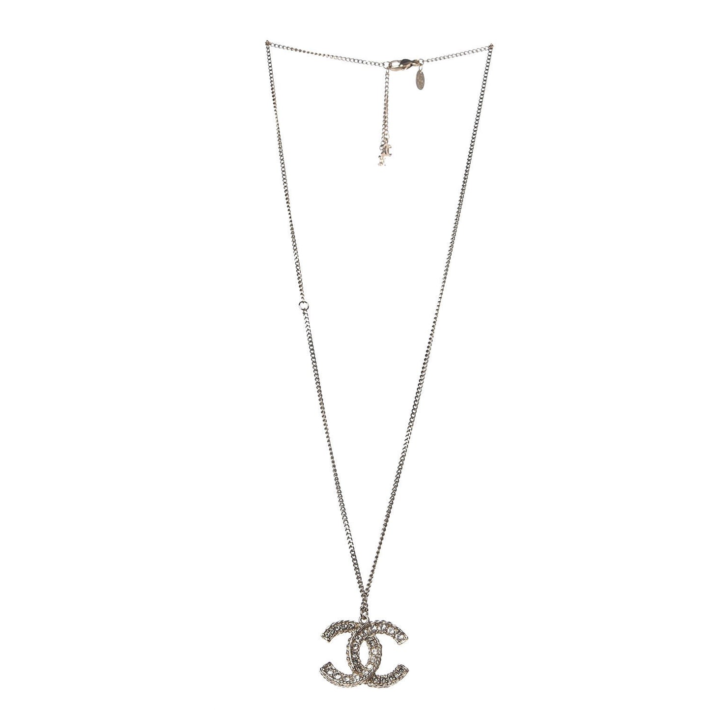 Crystal Enamel CC Necklace Light Gold