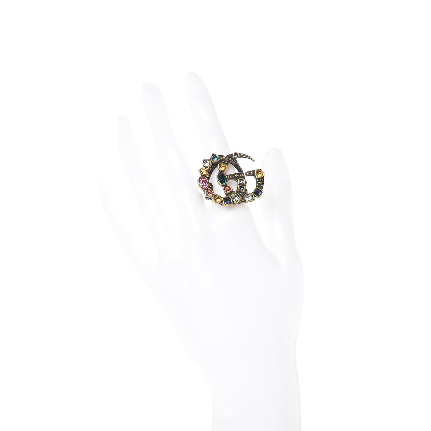 Crystal Double G Ring 6.5 Multicolor