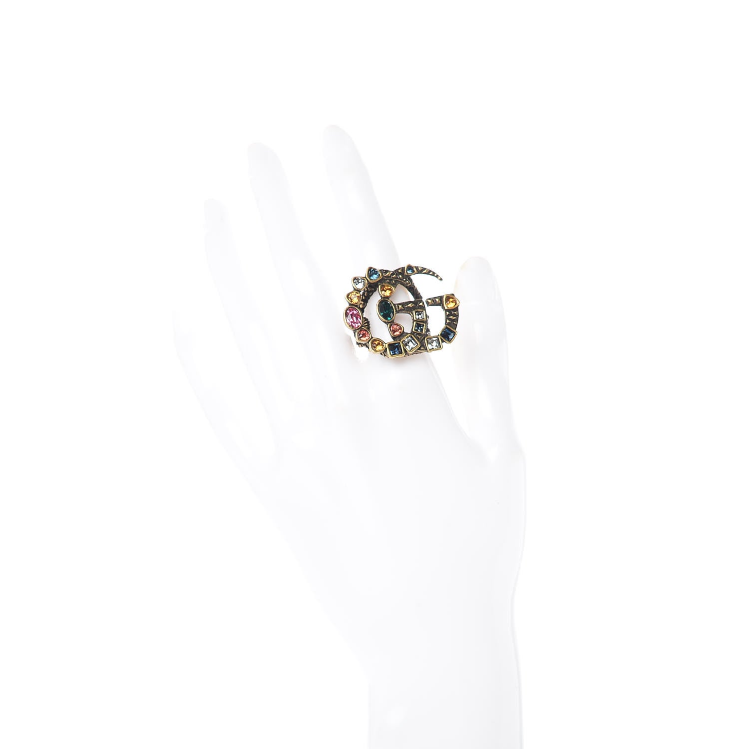 Gucci Crystal Double G Ring 6.5 Multicolor 2 of 4