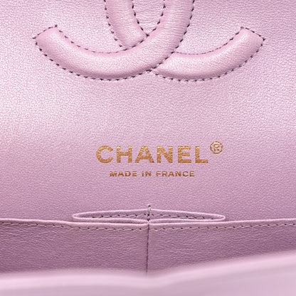 Chanel Lambskin Quilted Tie Dye Ombre Medium Double Flap Purple Blue Pink 6 of 14
