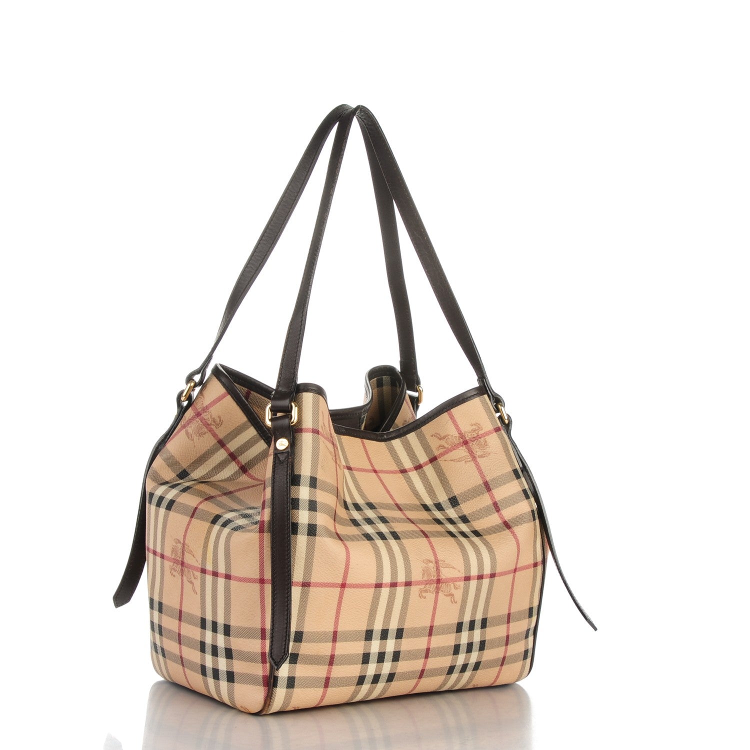 Burberry Haymarket Check Small Canterbury Tote Chocolate 3 of 10