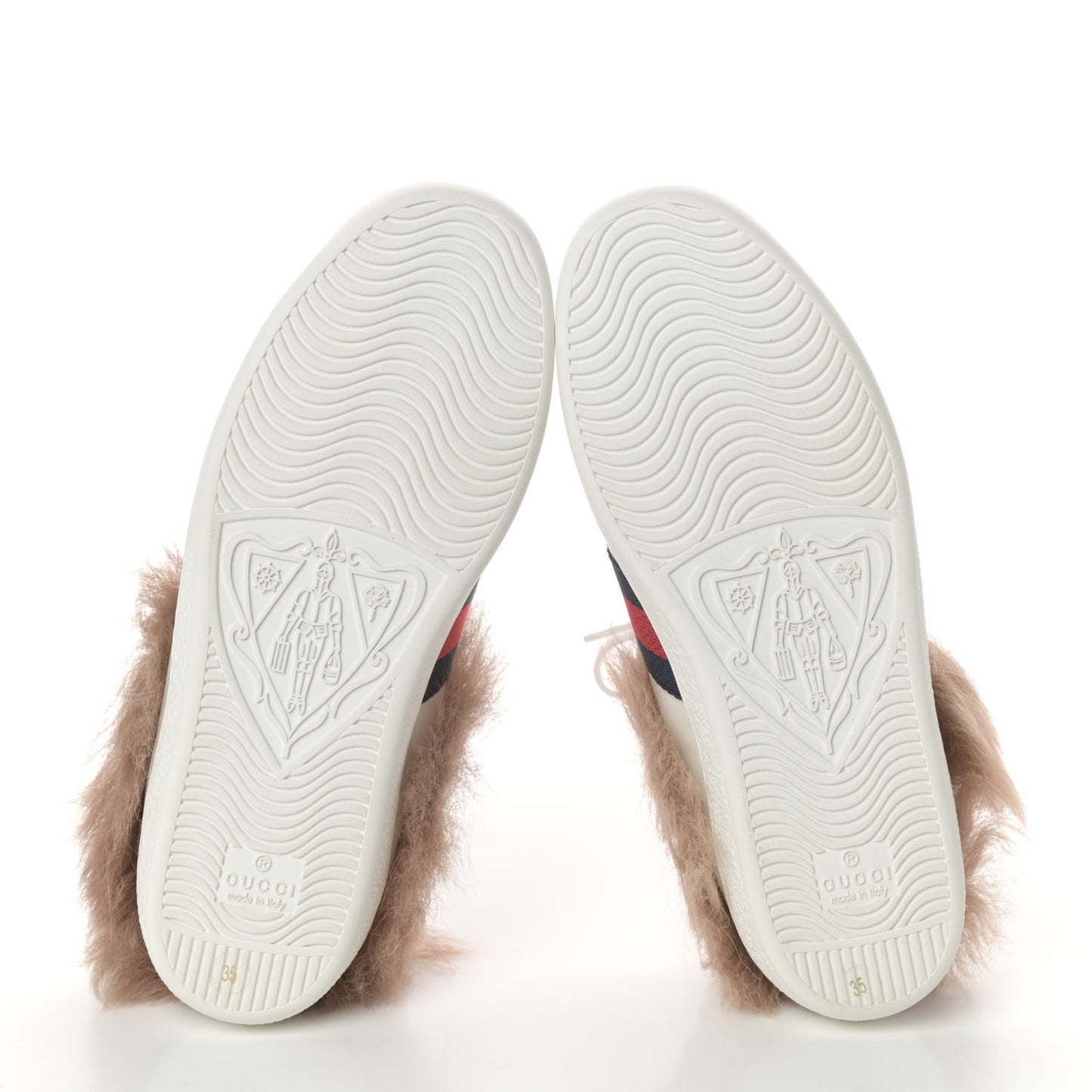 Calfskin Wool Bee Embroidered Ace Sneakers 35 White