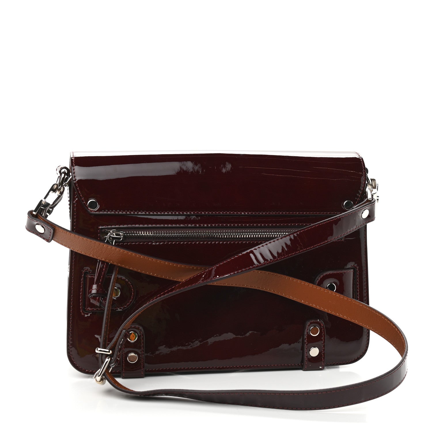 Proenza Schouler Patent Mini PS11 Classic Shoulder Bag Burgundy 3 of 10