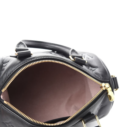 Louis Vuitton Lambskin Embossed Monogram Speedy 22 Bandouliere Black 5 of 10
