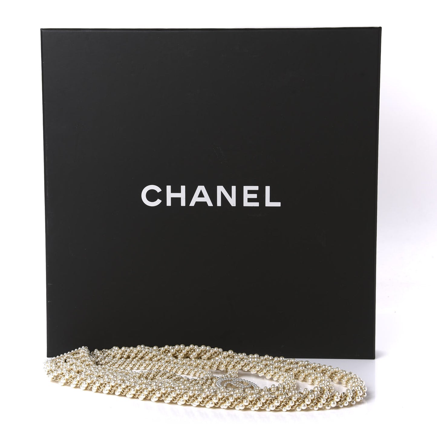 Pearl CC Long Multistrand Necklace Gold